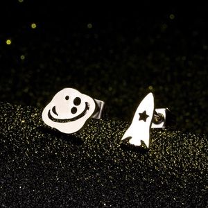 Stainless Steel Rocket Stud Earrings